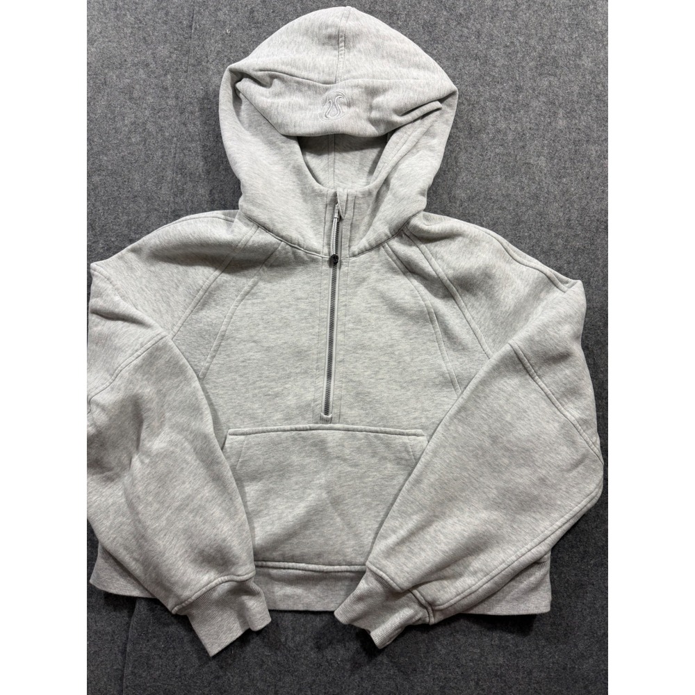 Lululemon Scuba Oversized Half-Zip Hoodie Heathered Light Grey M/L LW3DUSS
